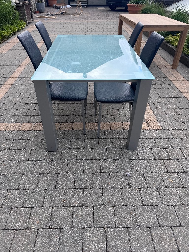 glazen tafel, Maison & Meubles, 150 à 200 cm, Cinq personnes ou plus, Verre, Enlèvement