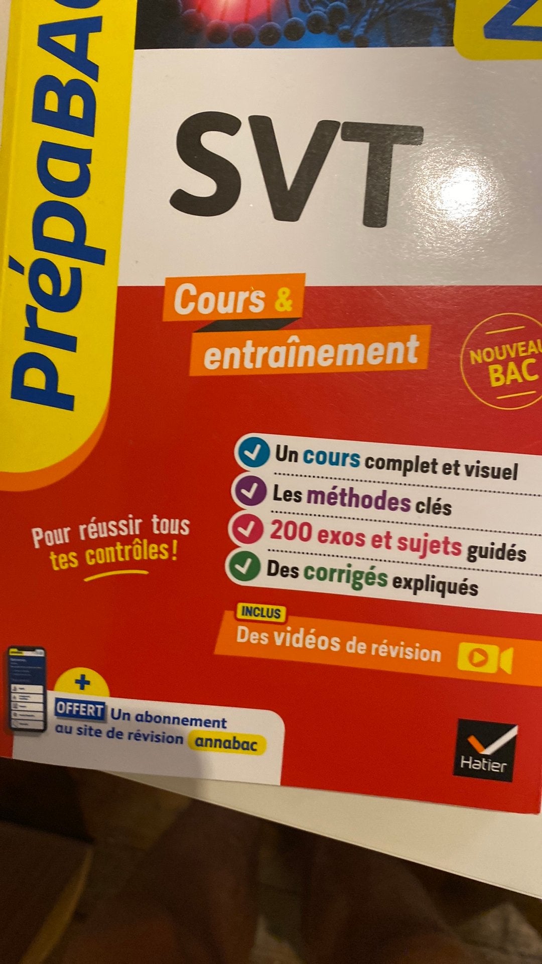 Prepa bac : cours & entrainement SVT, Enlèvement, Comme neuf, Français