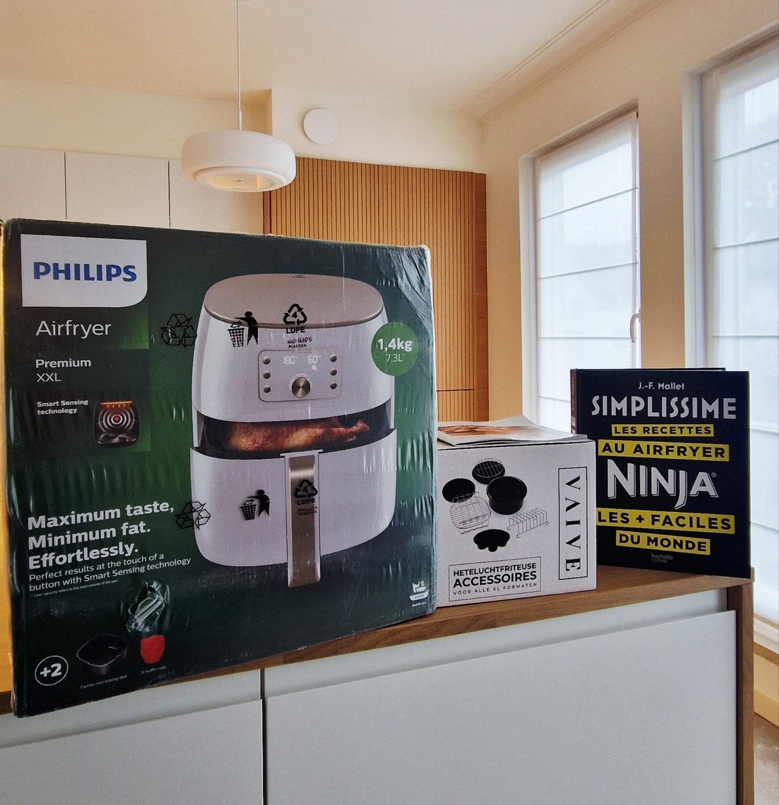 Airfryer Philips XXL - Neuf - Blanc / Doré + accessoires + l, Elektronische apparatuur, Ophalen