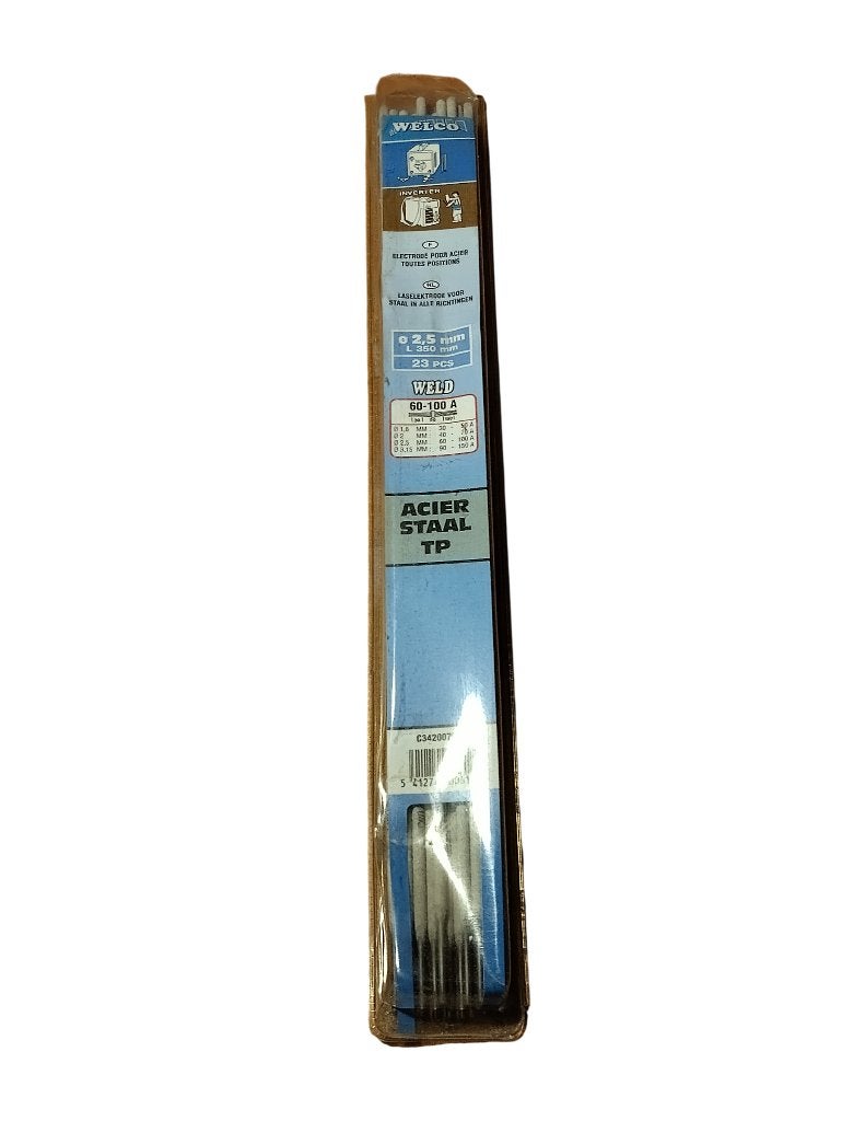 Electrodes de soudure Welco pour acier 2,5mm L 350mm 12pcs, Enlèvement, Utilisé