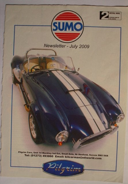 Pilgrim Sumo Newsletter 2009 AC Cobra Brochure Catalogue Pro, Verzenden, Gelezen, Overige merken