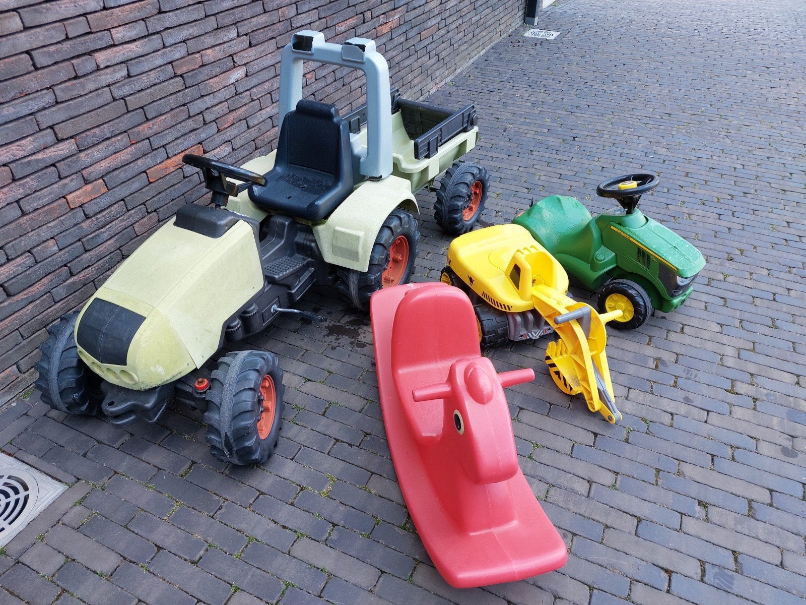 traptractor met aanhangwagen, Kinderen en Baby's, Ophalen, Gebruikt, Met kar of aanhanger