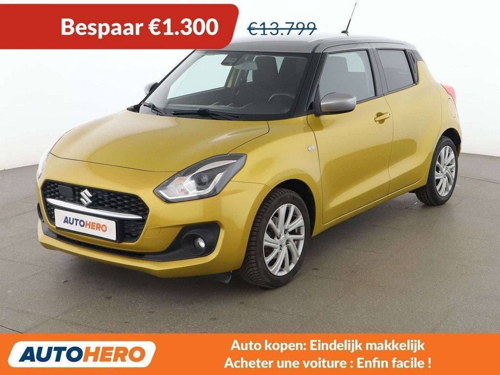 Suzuki Swift 1.2 DualJet Mild-Hybrid Comfort+ (bj 2021), Auto's, Suzuki, Voorwielaandrijving, Swift, Geel, 5 deurs