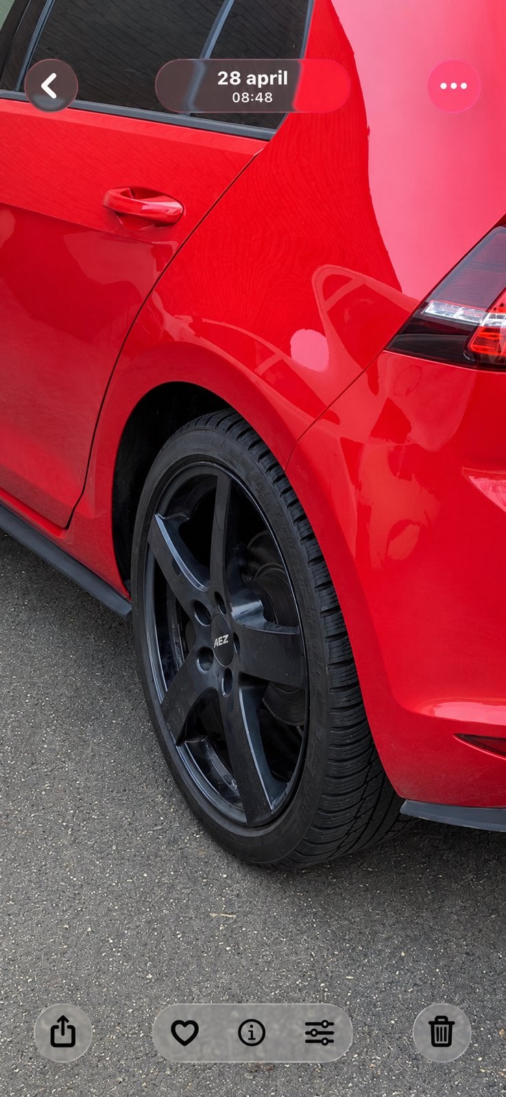 Alutec velgen golf 7 met winterbanden, Ophalen
