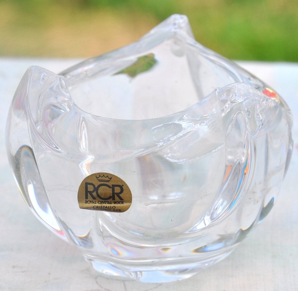 bougeoir cristal rcr italie, Antiek en Kunst, Antiek | Kandelaars, Kristal, Ophalen of Verzenden