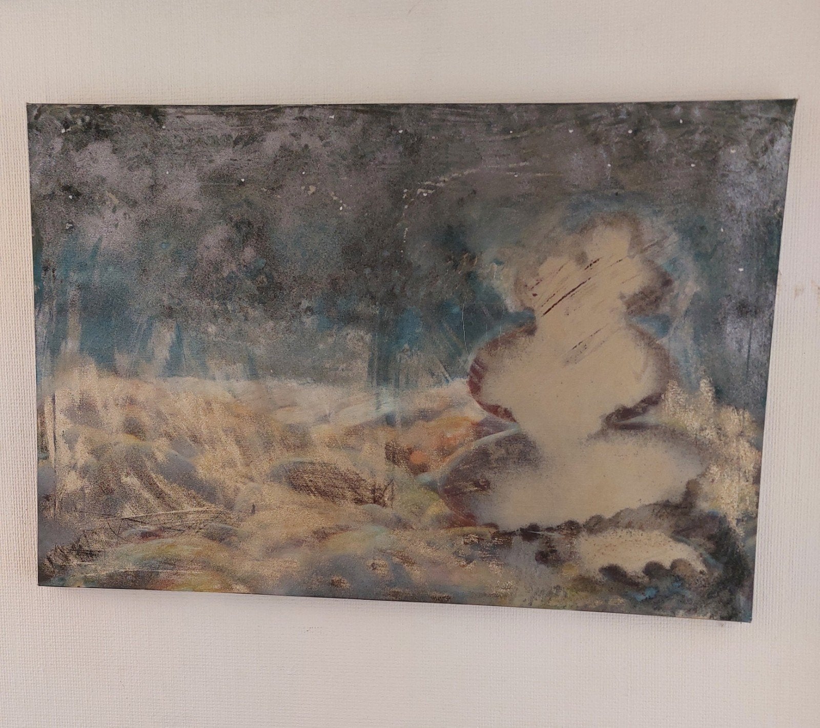 Grande peinture abstraite sur toile, Enlèvement