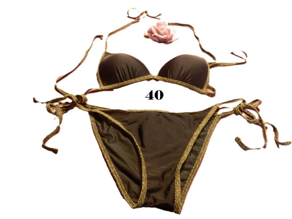 (22)- bikini femme t.40 noir doré - yon yi -, Enlèvement ou Envoi, Comme neuf, Yon yi, Bikini