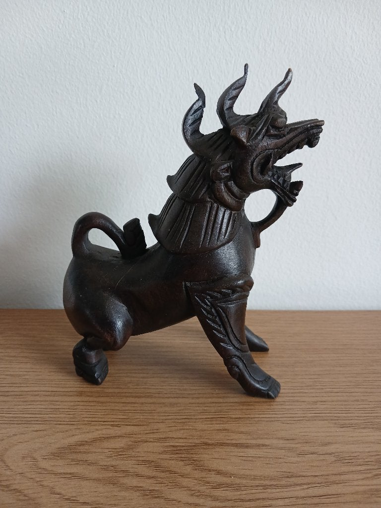 Houten draak, Ophalen of Verzenden, Hout, Houtsnijwerk, Minder dan 20 cm