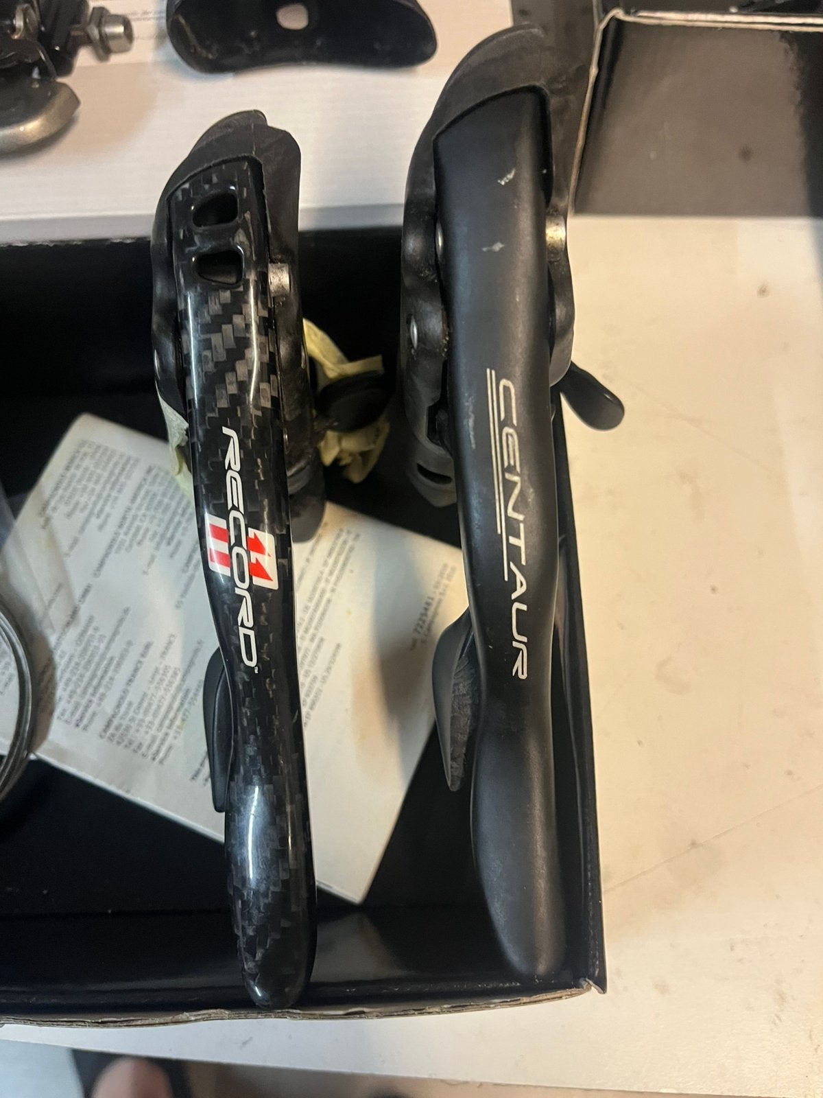 Campagnolo shifters en nieuwe voorderailleur alles mech, Ophalen of Verzenden, Zo goed als nieuw, 10 tot 15 versnellingen, Overige merken