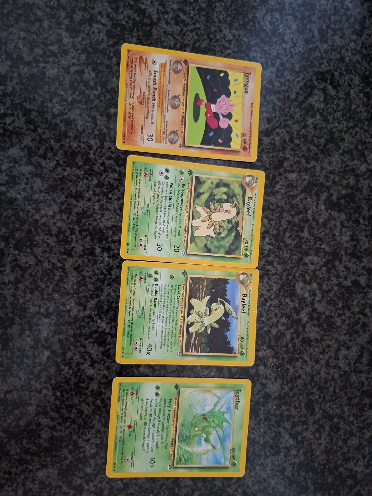 4 vintage Pokémon-kaarten Neo-tijd 1e editie, Ophalen, Gebruikt, Meerdere kaarten