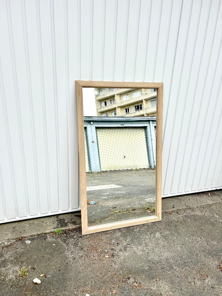 Grand miroir élégant en bois massif 115 x 68 cm, Antiquités & Art, Enlèvement, Rectangulaire, 50 à 100 cm, 100 à 150 cm
