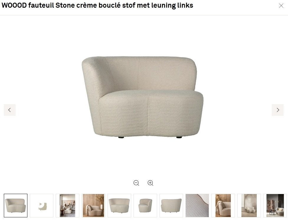 WOOOD zetel crème bouclé 1 of 2-zit, Huis en Inrichting, Zetels | Zetels, Ophalen, Kunststof, Tweepersoons, 75 tot 100 cm
