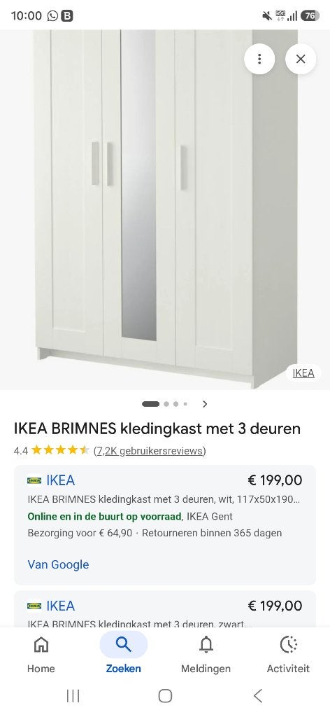 Kast Ikea Brimnes. Nieuwstaat 5 maand oud, Ophalen, 100 tot 150 cm, Nieuw, 150 tot 200 cm