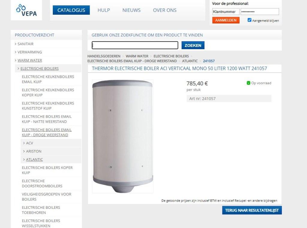 Chaudière 50 litres Thermor 1200 Watt, Enlèvement, 20 à 100 litres, Protection de température de retour (RTS), Moins de 3 ans