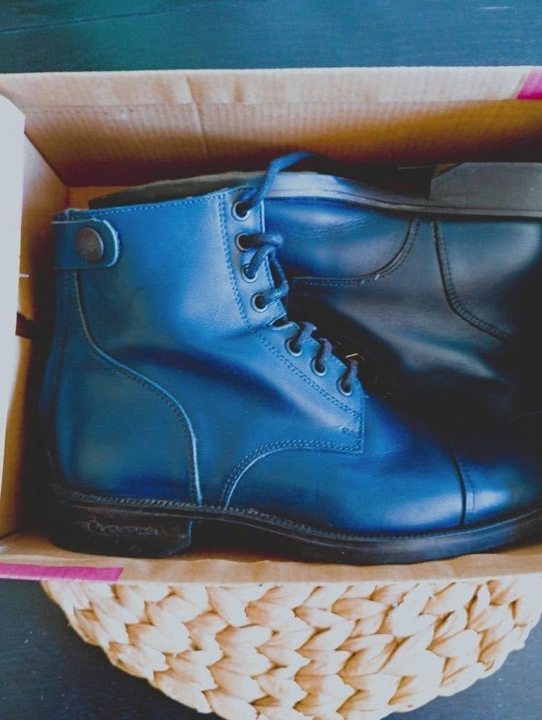 boots équitation cuir, Animaux & Accessoires, Autres tailles, Bleu, Comme neuf, Enlèvement