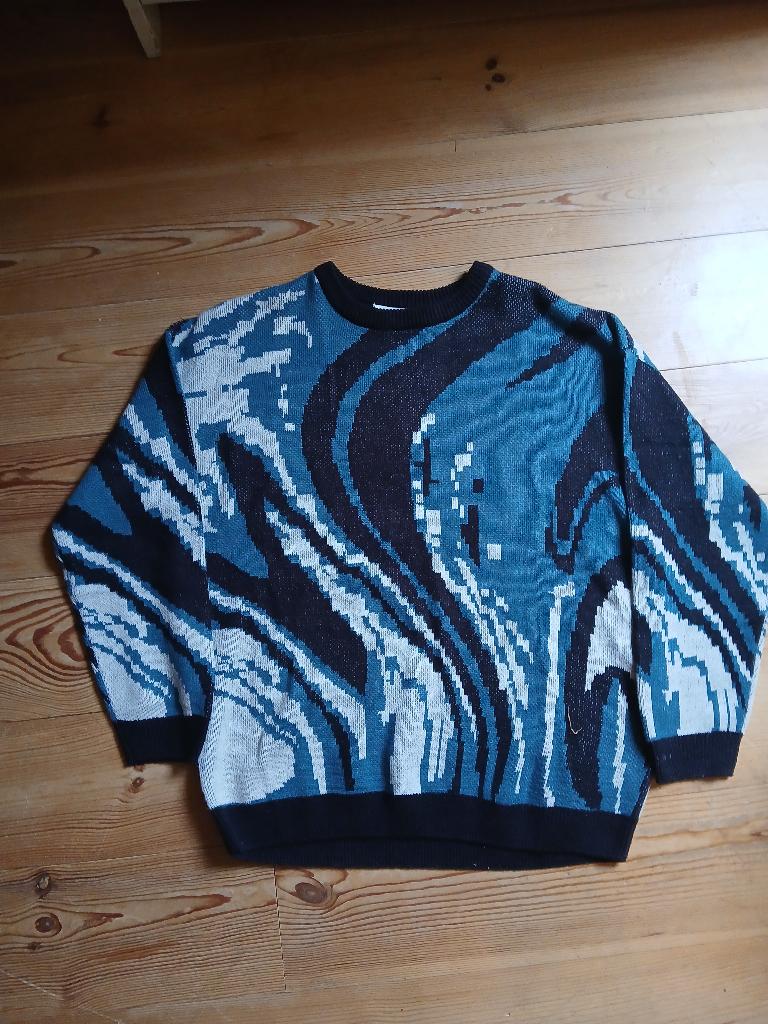 Trui blauw, wit, zwart H&M, Vêtements | Hommes, Pulls & Vestes, Enlèvement ou Envoi, Comme neuf, Autres tailles, Bleu