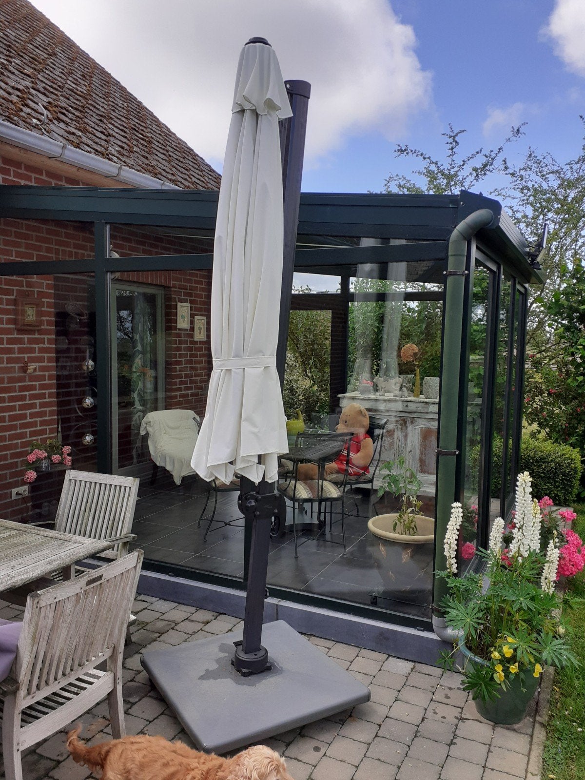 Parasol déporté avec pied., Jardin & Terrasse, Parasols, Enlèvement