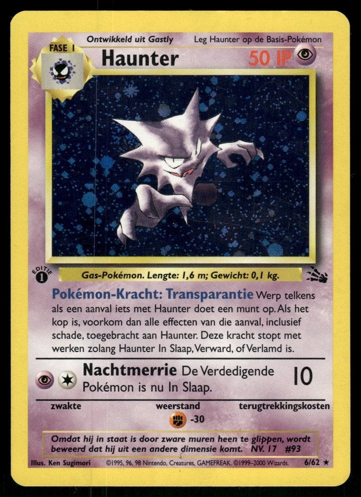 Haunter 6/62 - Fossil (1st edition) (NL) (NM), Envoi, Utilisé