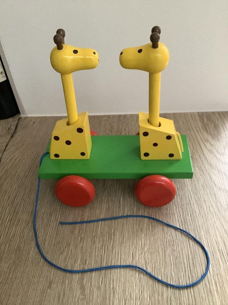 Jouet en bois mobile girafe à tirer, Enlèvement ou Envoi, Comme neuf