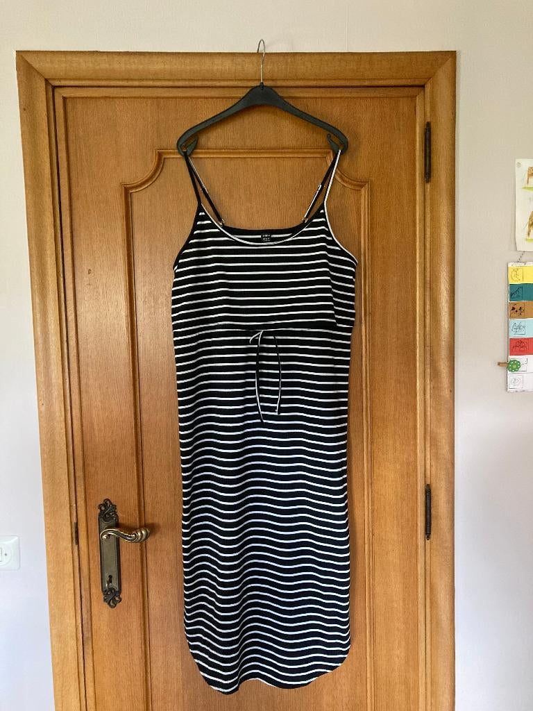 Zwart-wit lang zomerkleedje spaghettibandjes, Shein, Large, Kleding | Dames, Zwart, Maat 42/44 (L), Ophalen of Verzenden, Zo goed als nieuw