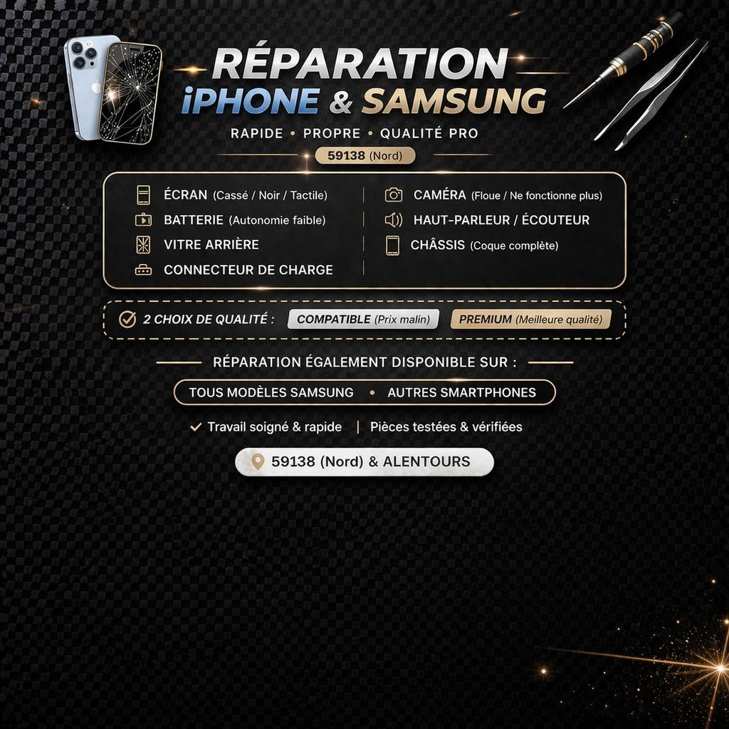 Réparation téléphone iphone Samsung au meilleur prix, Télécoms