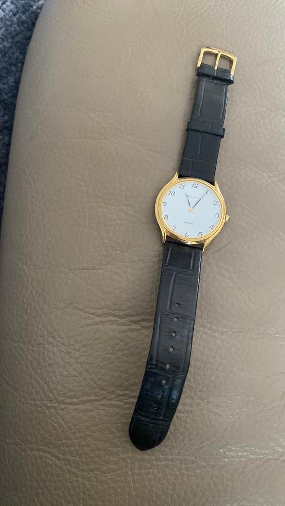 Rodania herenhorloge goudkleurig witte wijzerplaat 10mic sap, Overige materialen, Polshorloge, Ophalen, Overige merken