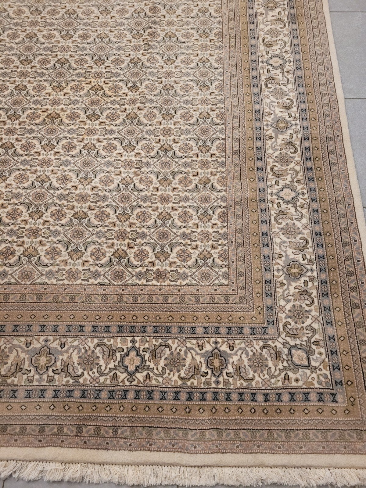 handgeknoopte Perzische tapijt, Ophalen, 200 cm of meer, 200 cm of meer, Beige