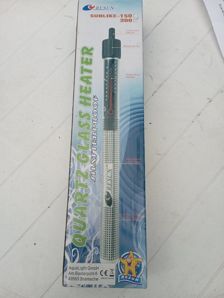 Resun Sunlike Aquarium Verwarming 200Watt (nieuw), Dieren en Toebehoren, Ophalen, Overige merken, Verwarming, Verlichting of Verwarming