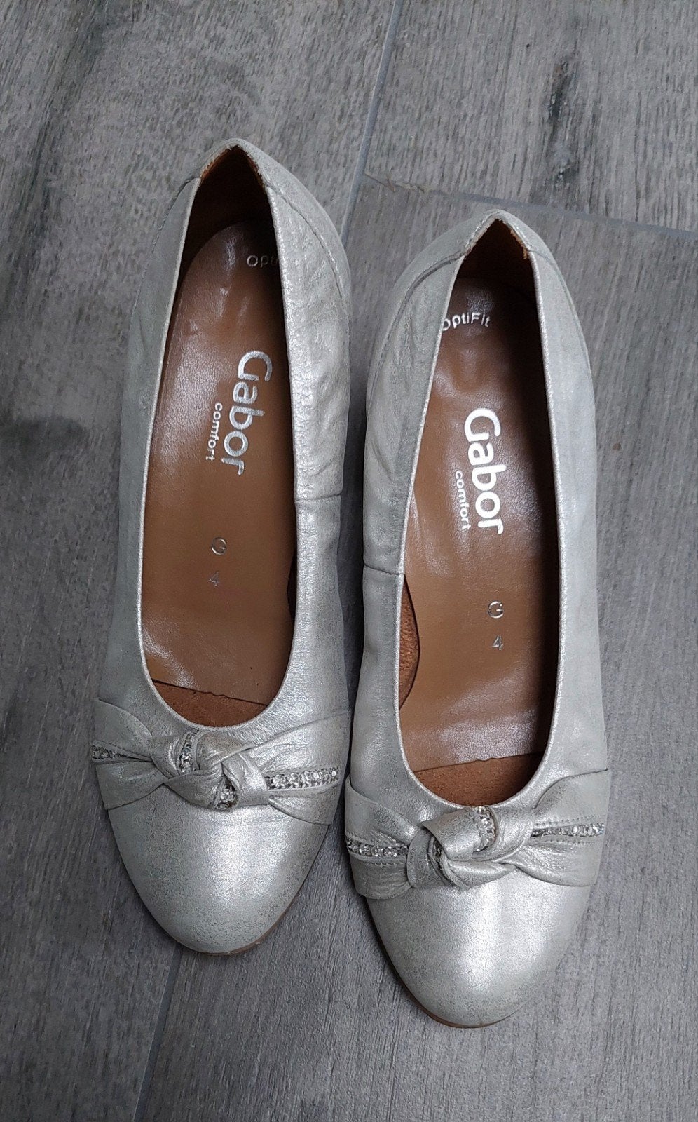 Chaussures pour femmes, marque GABOR, m37, gris clair métall, Enlèvement, Gris