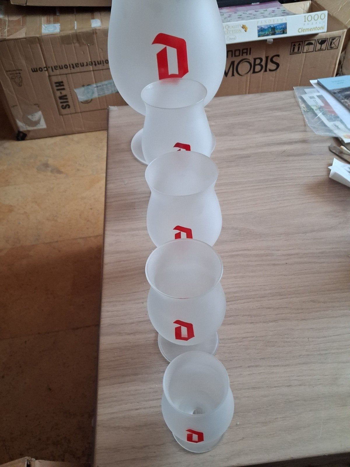Duvel  5 gezandstraalde glazen, Verzamelen, Biermerken, Ophalen of Verzenden, Duvel