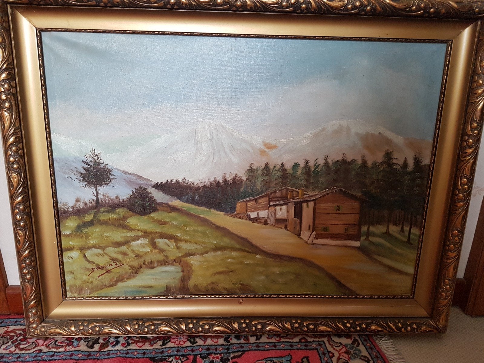berglandschap,klassiek stilleven van Verlinden + 70 jaar oud, Ophalen of Verzenden, Klassiek, Stilleven