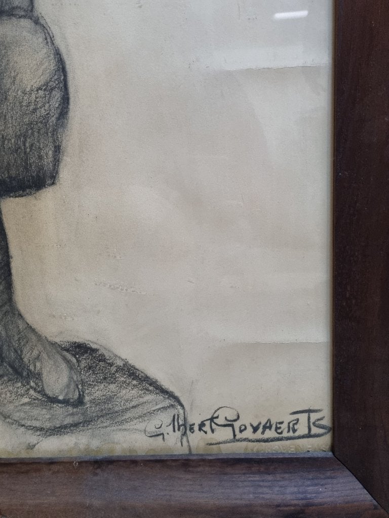 Houtskool tekening van Gilbert Govaerts, Ophalen