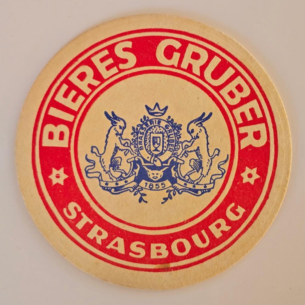 Gruber sous-bock bierviltje bierdeckel coaster, Envoi, Utilisé, Sous-bock