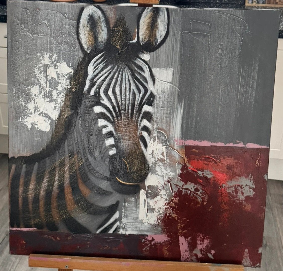 Prachtig schilderij zebra, Ophalen of Verzenden