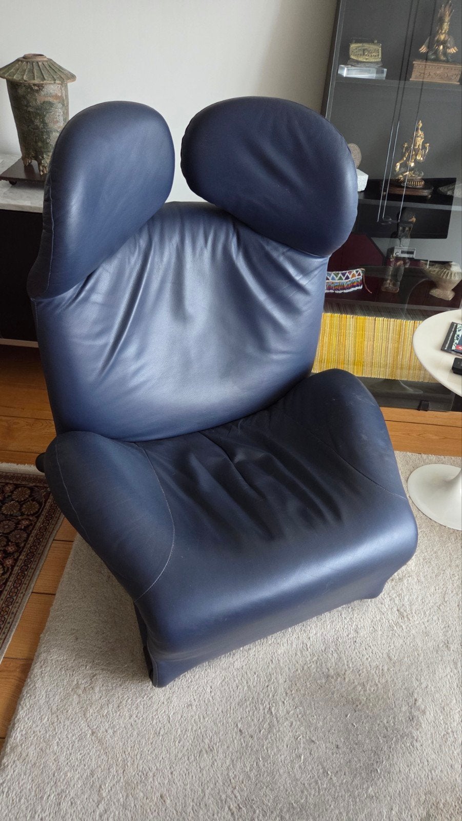Originele Cassina 111 Wink blauw, Huis en Inrichting, Ophalen, Zo goed als nieuw, Leer