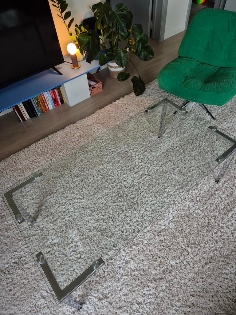 "Kare Design"
Space Age, vintage glazen salontafel, Huis en Inrichting, Tafels | Salontafels, Ophalen