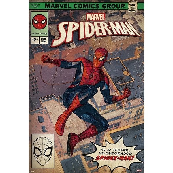 Spiderman Maxi Poster - Comic Front Muurposter, Enlèvement ou Envoi, Neuf, A1 jusqu'à A3, Cinéma et TV