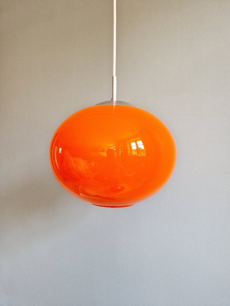 Suspension Space Age en opaline orange, 1970, Enlèvement ou Envoi