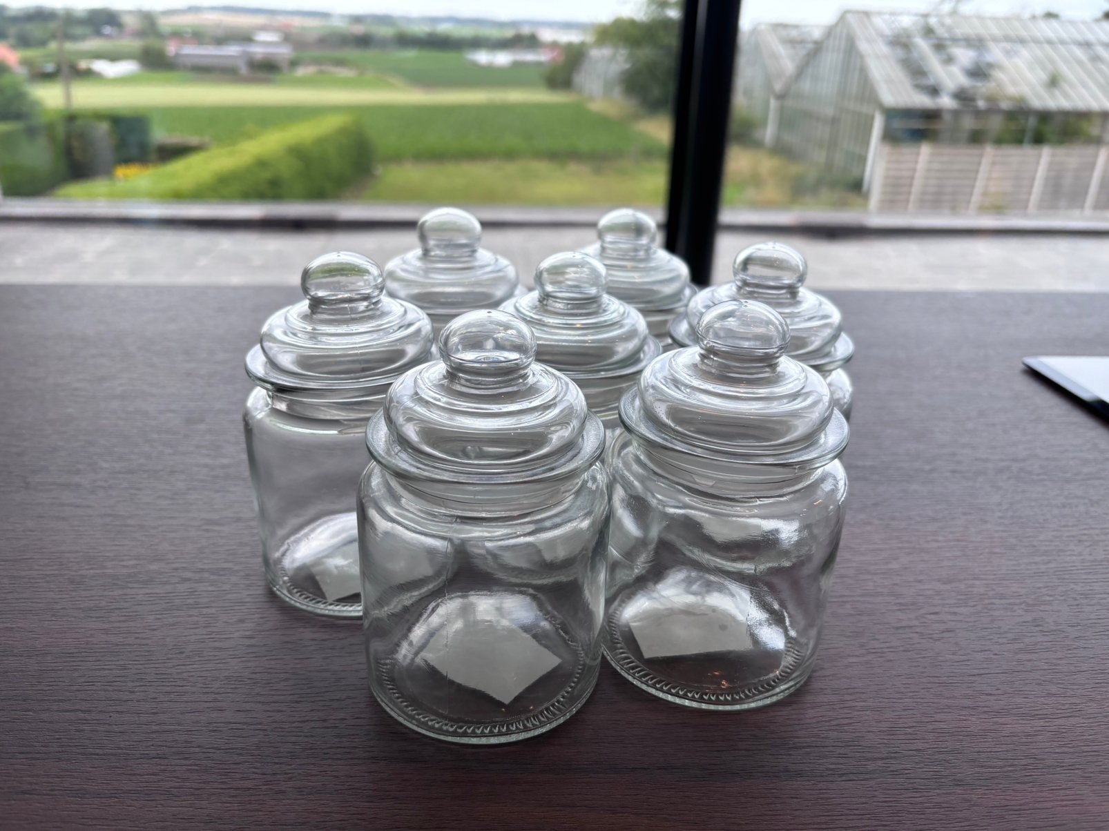 7 glazen snoeppotjes AVA - 280 ml H 12,5cm Ø 8cm, Huis en Inrichting, Keuken | Potten en Pannen, Ophalen of Verzenden, Zo goed als nieuw