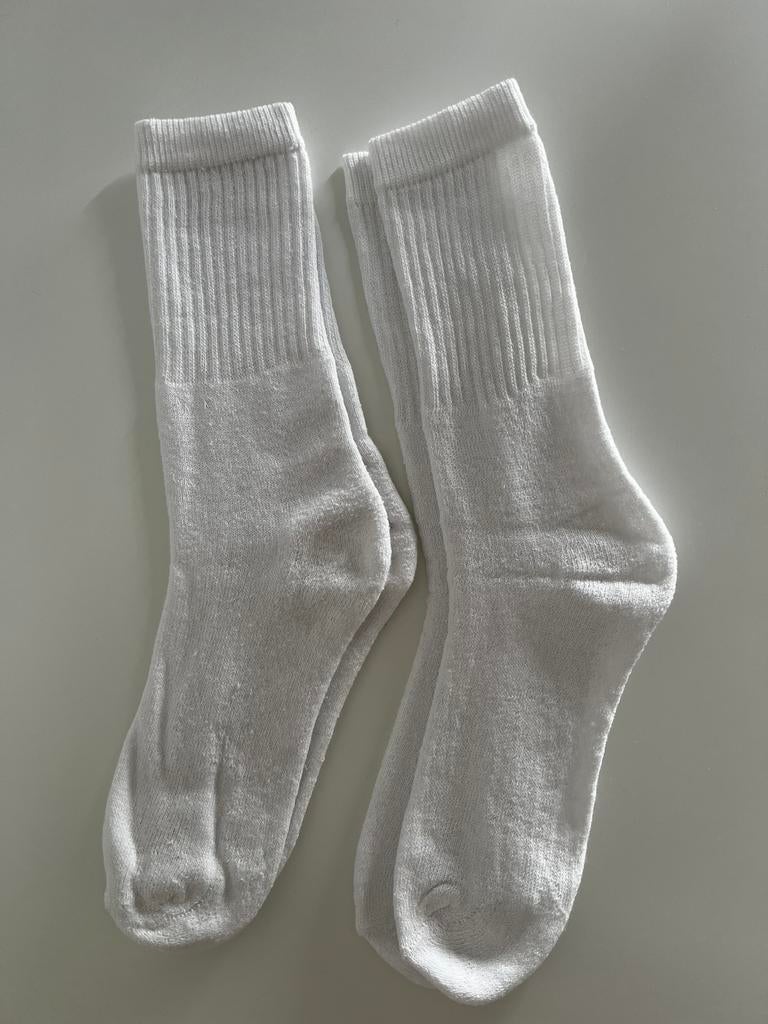 Set van 2 paar witte hoge sokken - Nieuw, Kleding | Heren, Sokken en Kousen, Ophalen of Verzenden, Zo goed als nieuw, Wit