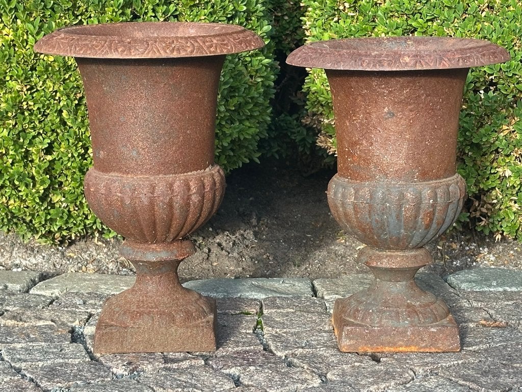 vases de jardin en fonte - hauteur 33 cm - 32 cm, Jardin & Terrasse, Enlèvement
