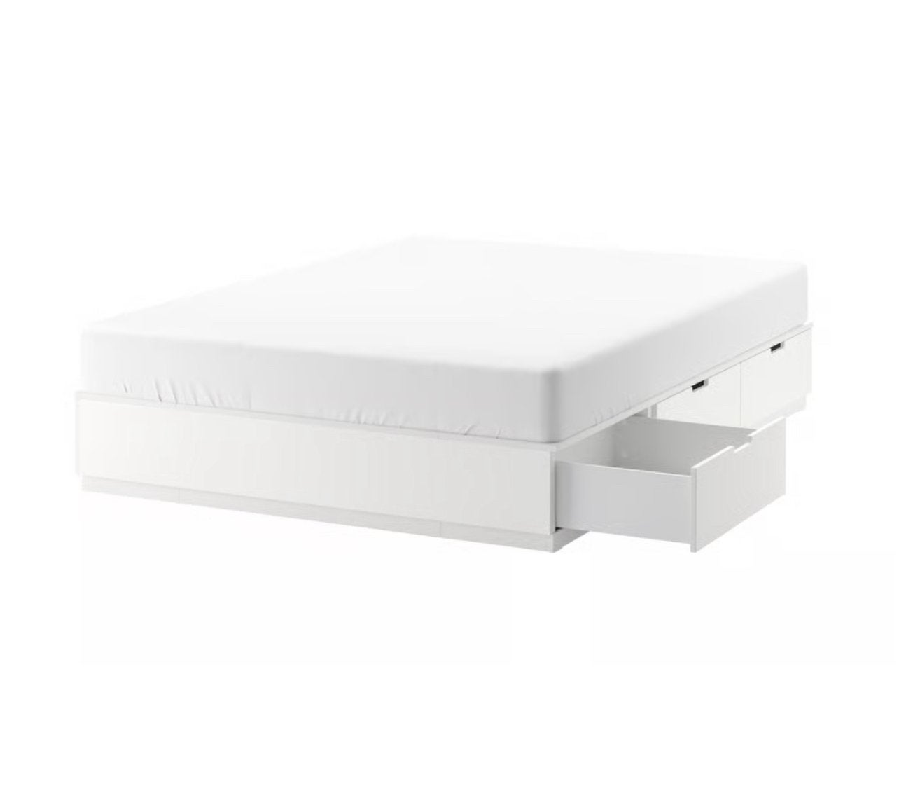 Lit NORDLI, Maison & Meubles, Chambre à coucher | Lits, Enlèvement, Comme neuf, Deux personnes, Blanc