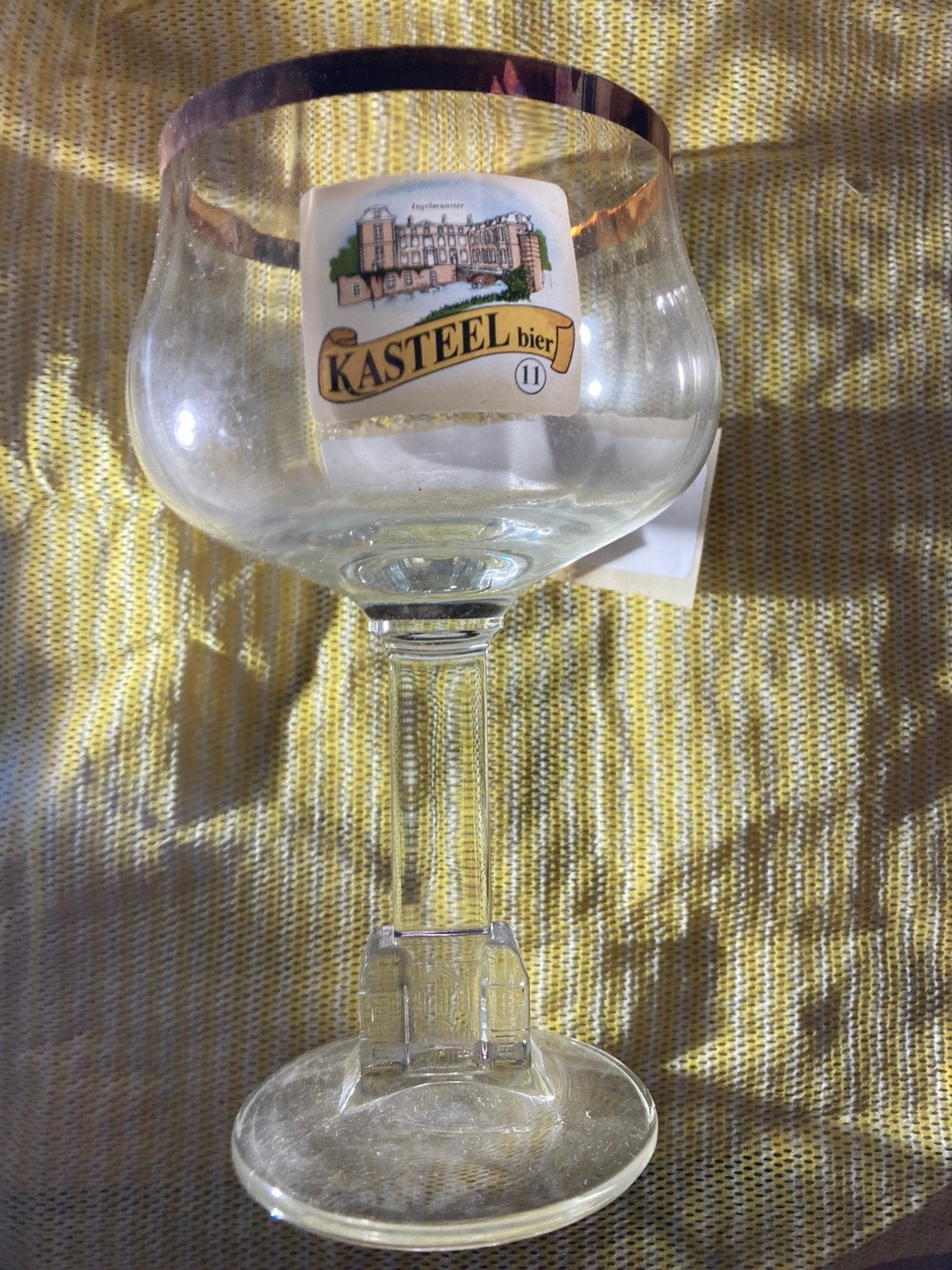 Kasteelbier, verjaardagsglas, centenaire, Verzamelen, Biermerken, Ophalen, Zo goed als nieuw, Glas of Glazen