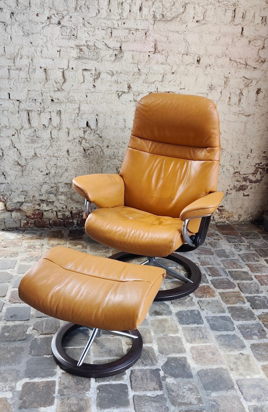 Fauteuil relax Stressless M view Signature avec repose-pieds, Enlèvement, Bois