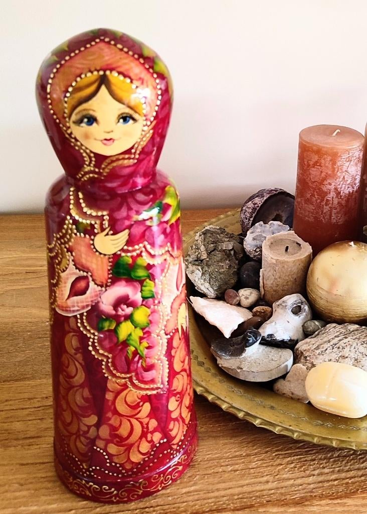 Superbe matriochka vintage, faite à la main, pour bouteille, Enlèvement ou Envoi