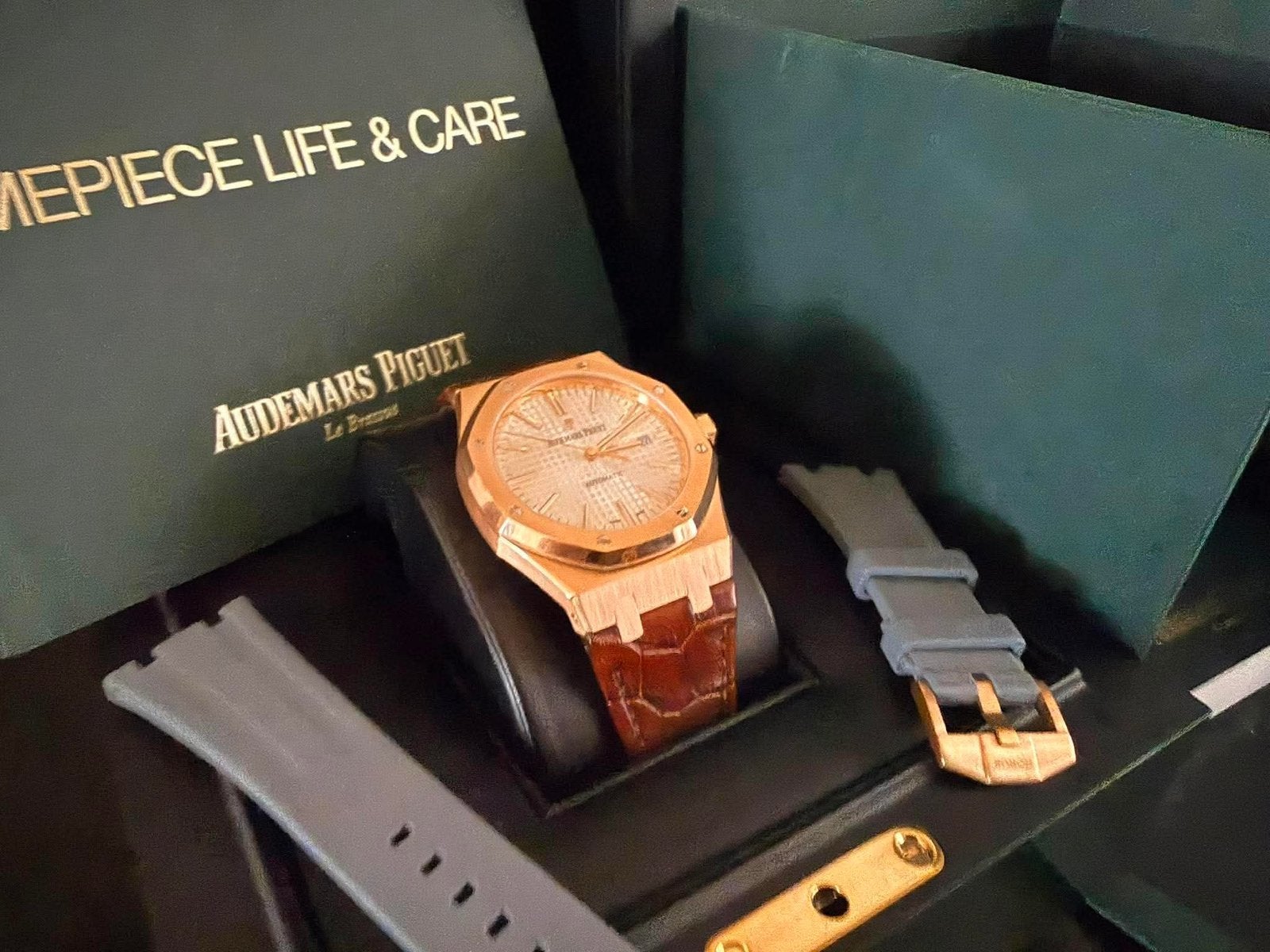 Audemars piguet roayl oak rose goud full set 15400OR 2016, Ophalen, Zo goed als nieuw, Goud