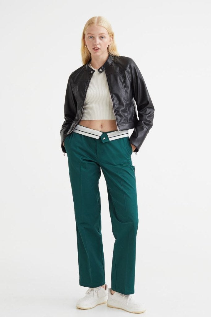 groene chino broek H&M maat 42 - NIEUW!, Ophalen, H&M, Maat 42/44 (L), Nieuw