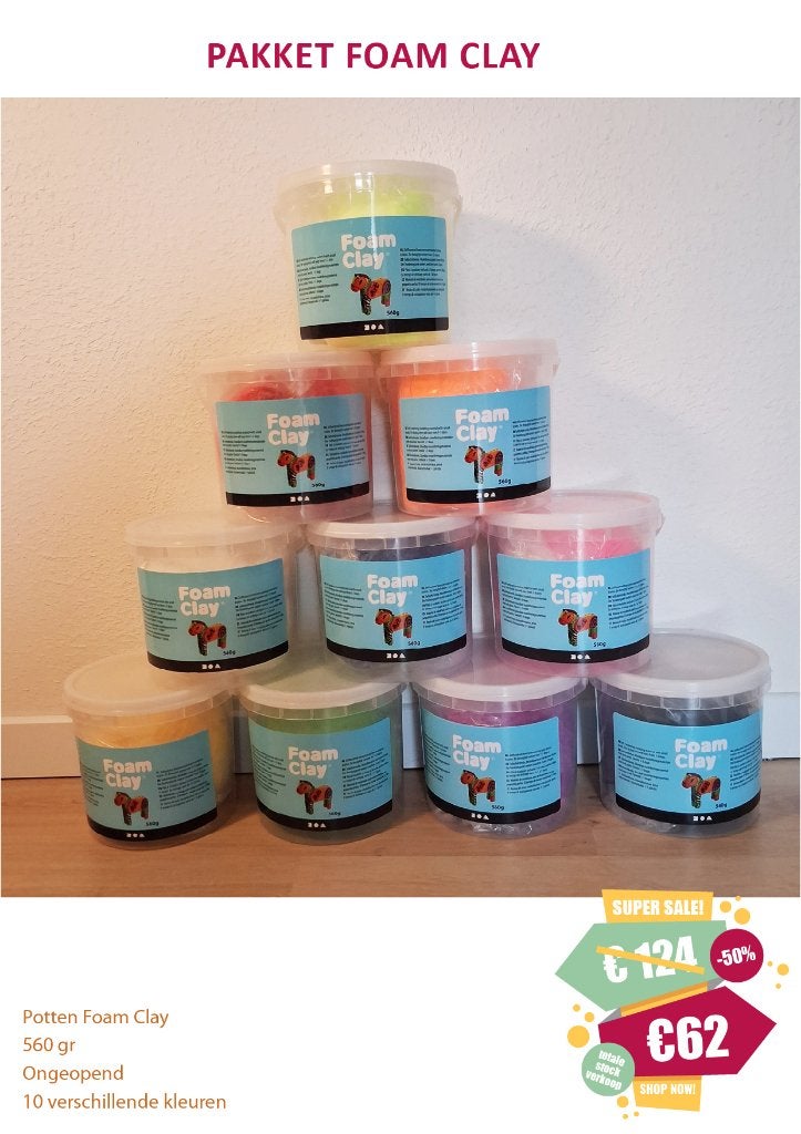 PAKKET FOAM CLAY _ GROTE STOCKVERKOOP -50%, Ophalen, Nieuw, Knutselset