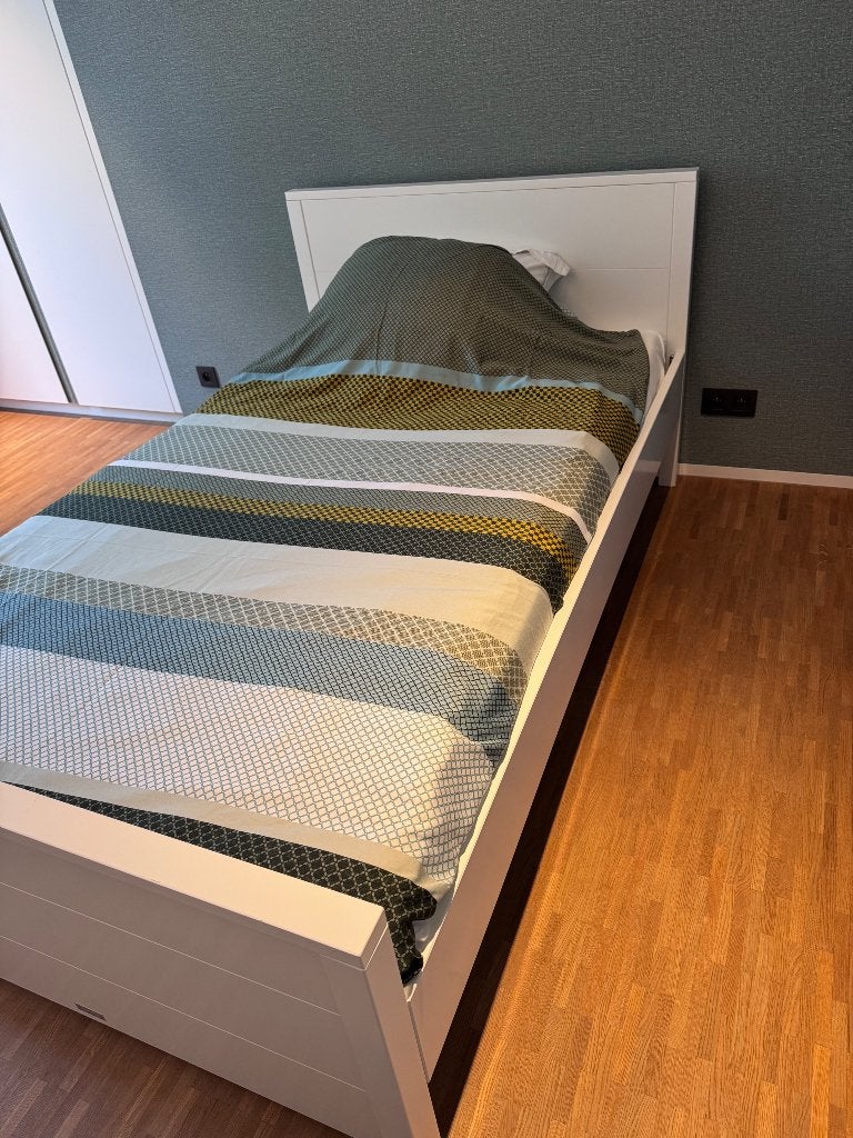 Bed Bopita (120 cm), Huis en Inrichting, Ophalen, Wit, Zo goed als nieuw, Twijfelaar