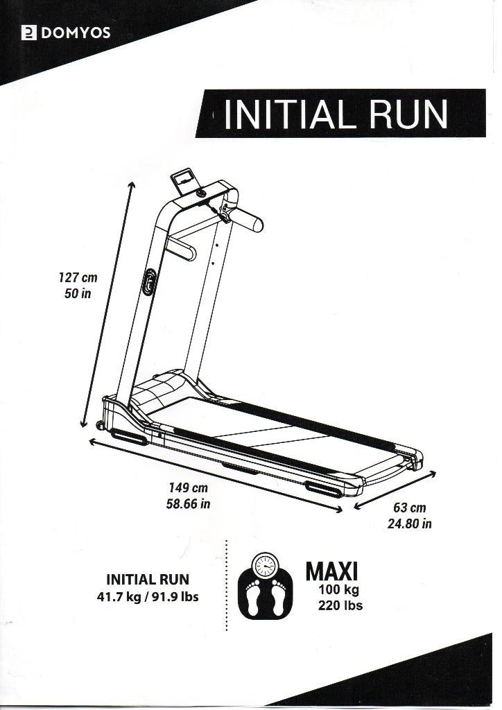 Tapis de course DOMYOS INITIAL RUN 12km/h, Enlèvement, Comme neuf
